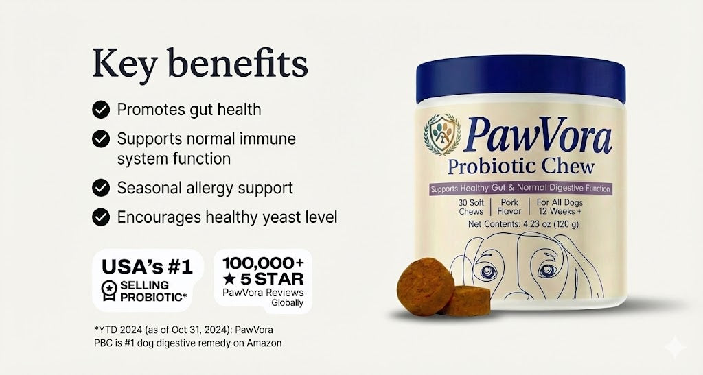 Probiotics for dogs – soft chews for gut & digestive health