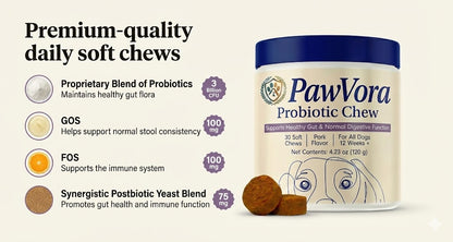 Probiotics for dogs – soft chews for gut & digestive health